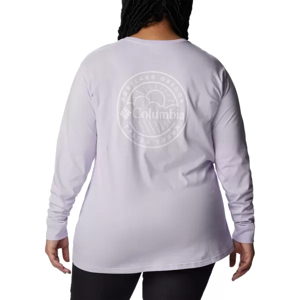 imageColumbia Womens North Cascades Back Graphic Long Sleeve TeePurple TintPdx Tested Tough Graphic