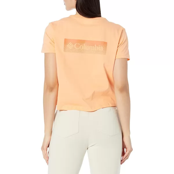 imageColumbia Womens North Cascades Cropped TeePeachFramed Halftone Logo Graphic