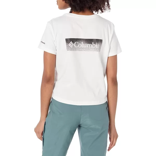 imageColumbia Womens North Cascades Cropped TeeWhiteFramed Halftone Logo Graphic
