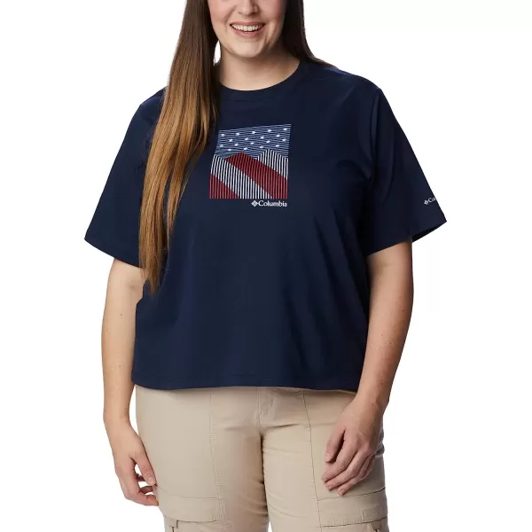imageColumbia Womens North Cascades Graphic Short Sleeve TeeCollegiate NavyStarry Peaks Graphic