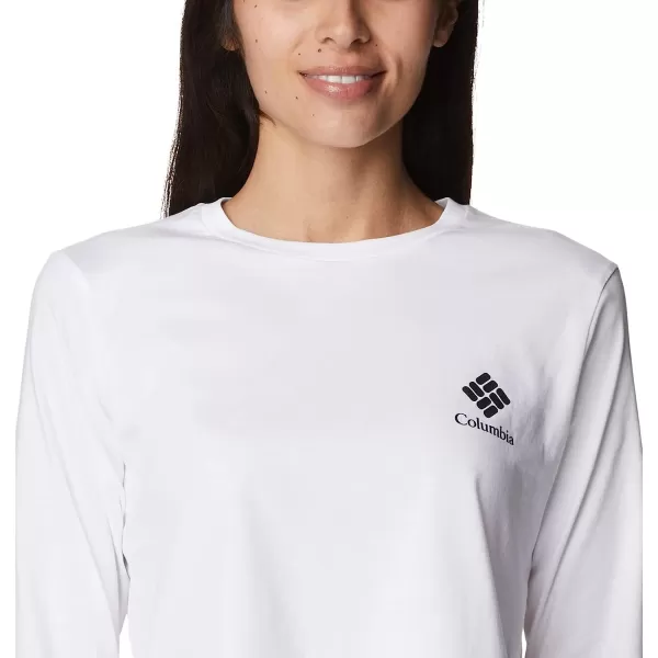 imageColumbia Womens North Cascades Long Sleeve Cropped TeeWhiteCsc Stacked Mini Graphic