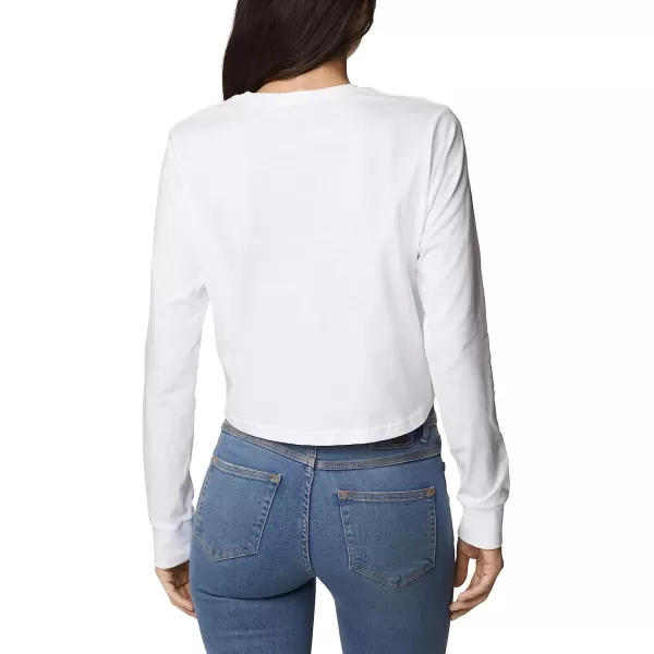 imageColumbia Womens North Cascades Long Sleeve Cropped TeeWhiteCsc Stacked Mini Graphic