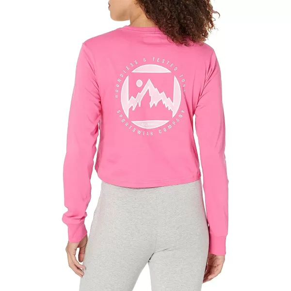 imageColumbia Womens North Cascades Long Sleeve Cropped TeeWild GeraniumBoundless Graphic