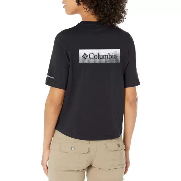 imageColumbia Womens North Cascades Relaxed TeeBlackFramed Halftone Logo Graphic
