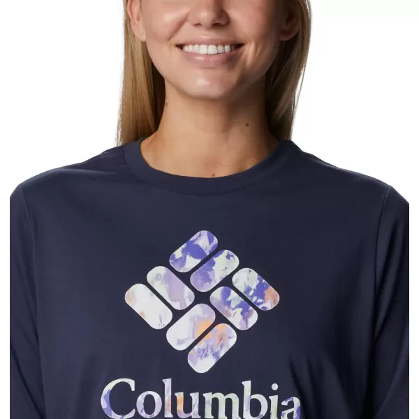 imageColumbia Womens North Cascades Relaxed TeeNocturnalCsc Stacked Impressions Grx
