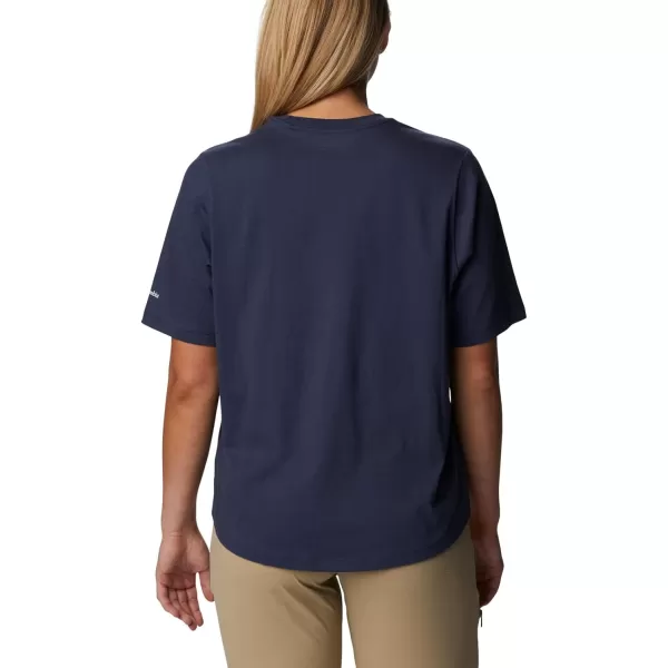 imageColumbia Womens North Cascades Relaxed TeeNocturnalCsc Stacked Impressions Grx
