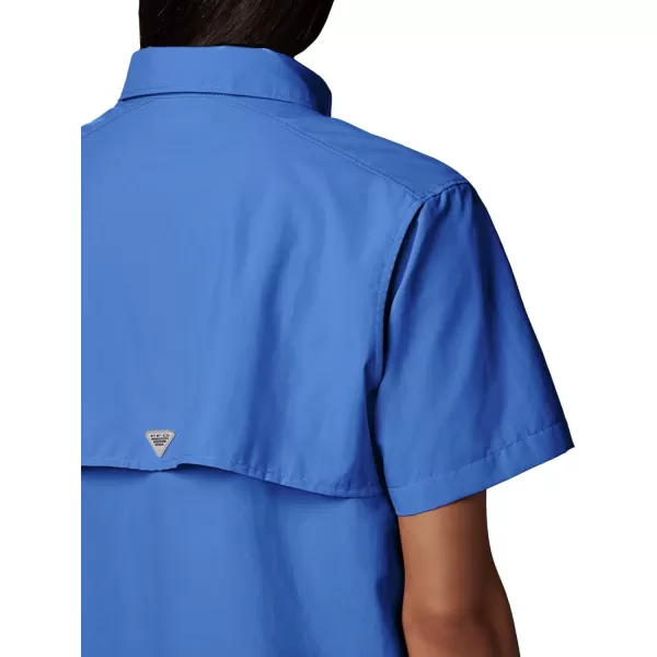 imageColumbia Womens PFG Bahama II UPF 30 Short Sleeve Fishing ShirtBlue Macaw