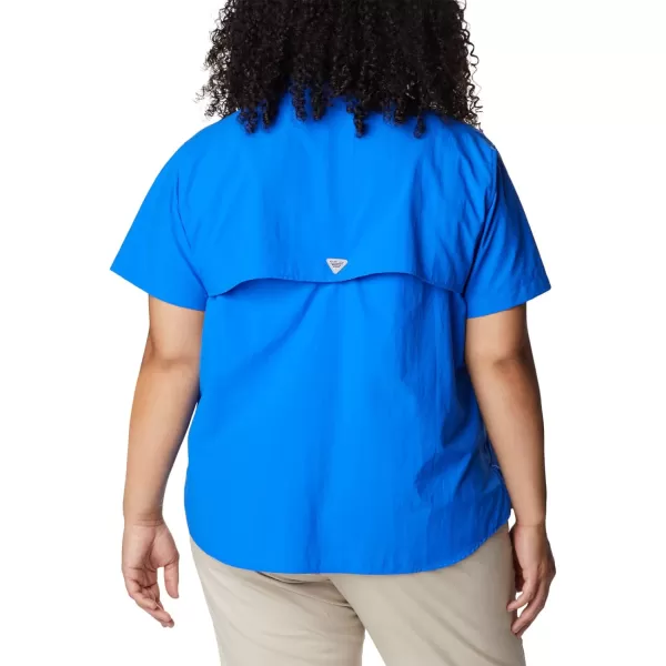 imageColumbia Womens PFG Bahama II UPF 30 Short Sleeve Fishing ShirtBlue Macaw
