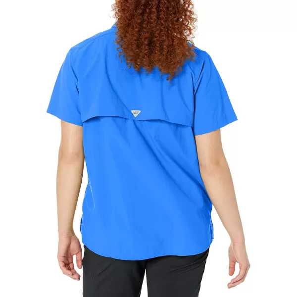 imageColumbia Womens PFG Bahama II UPF 30 Short Sleeve Fishing ShirtBlue Macaw