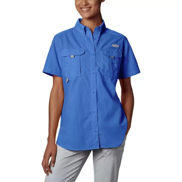 imageColumbia Womens PFG Bahama II UPF 30 Short Sleeve Fishing ShirtBlue Macaw