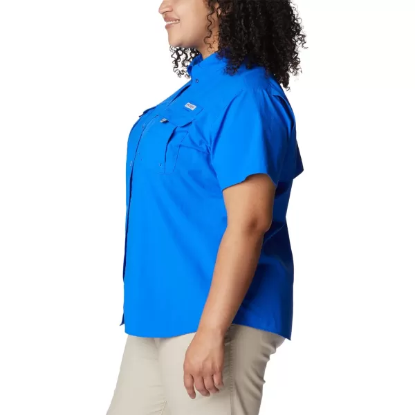imageColumbia Womens PFG Bahama II UPF 30 Short Sleeve Fishing ShirtBlue Macaw
