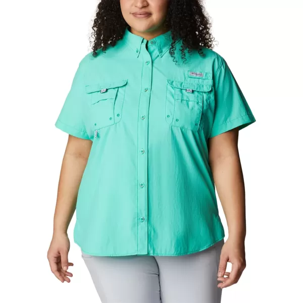 imageColumbia Womens PFG Bahama II UPF 30 Short Sleeve Fishing ShirtElectric Turquoise