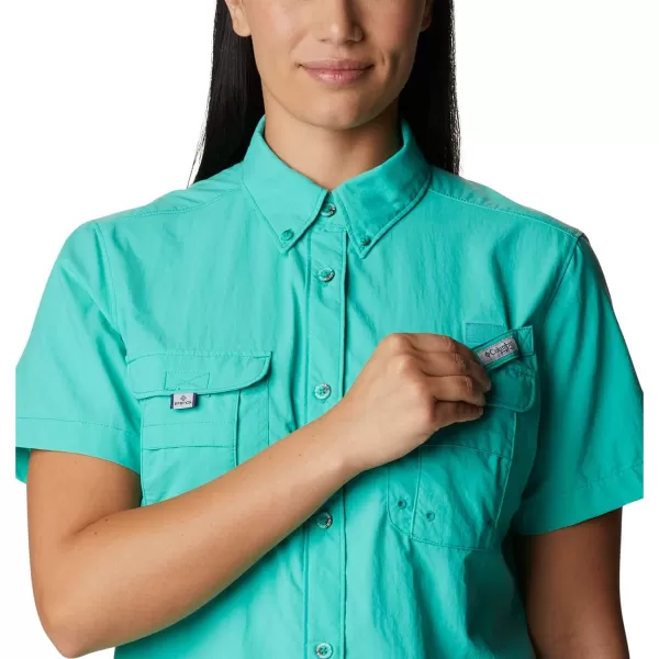 imageColumbia Womens PFG Bahama II UPF 30 Short Sleeve Fishing ShirtElectric Turquoise