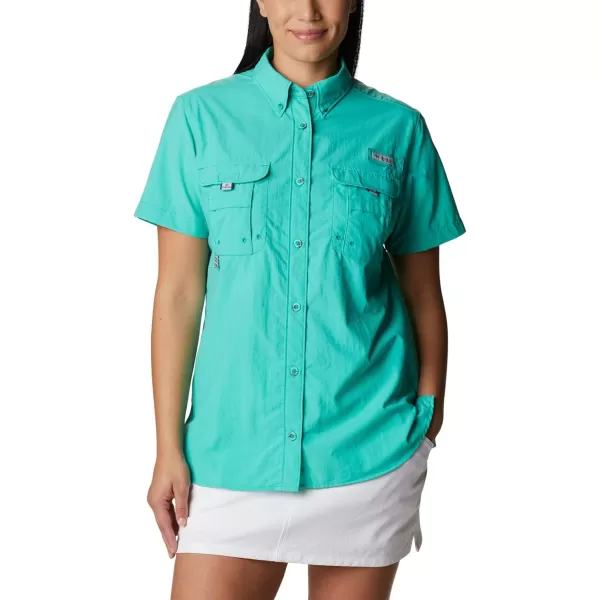 imageColumbia Womens PFG Bahama II UPF 30 Short Sleeve Fishing ShirtElectric Turquoise