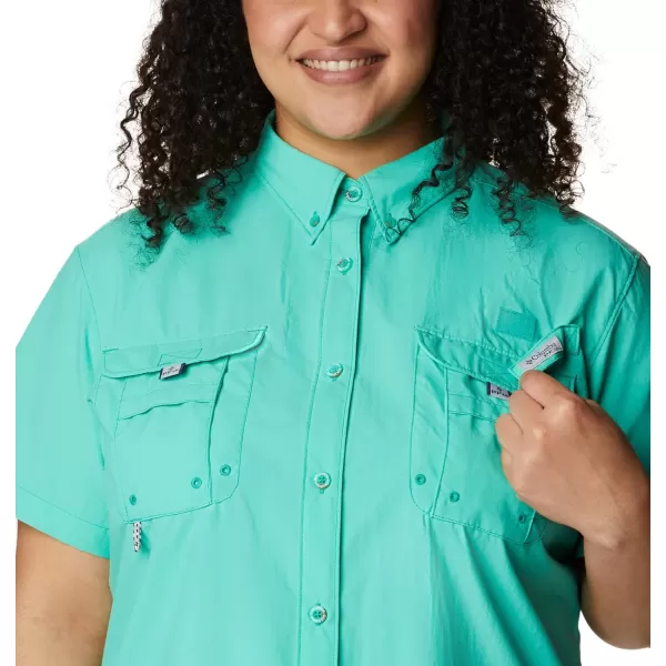 imageColumbia Womens PFG Bahama II UPF 30 Short Sleeve Fishing ShirtElectric Turquoise