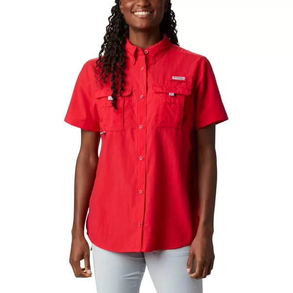 imageColumbia Womens PFG Bahama II UPF 30 Short Sleeve Fishing ShirtRed Lily