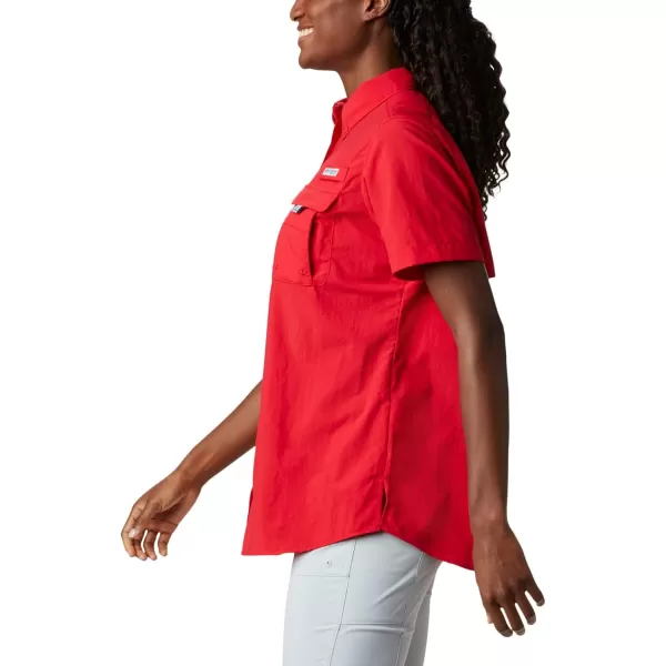 imageColumbia Womens PFG Bahama II UPF 30 Short Sleeve Fishing ShirtRed Lily