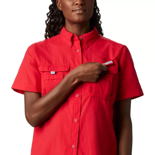 imageColumbia Womens PFG Bahama II UPF 30 Short Sleeve Fishing ShirtRed Lily