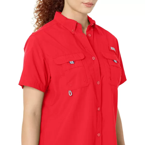 imageColumbia Womens PFG Bahama II UPF 30 Short Sleeve Fishing ShirtRed Lily