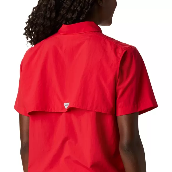 imageColumbia Womens PFG Bahama II UPF 30 Short Sleeve Fishing ShirtRed Lily