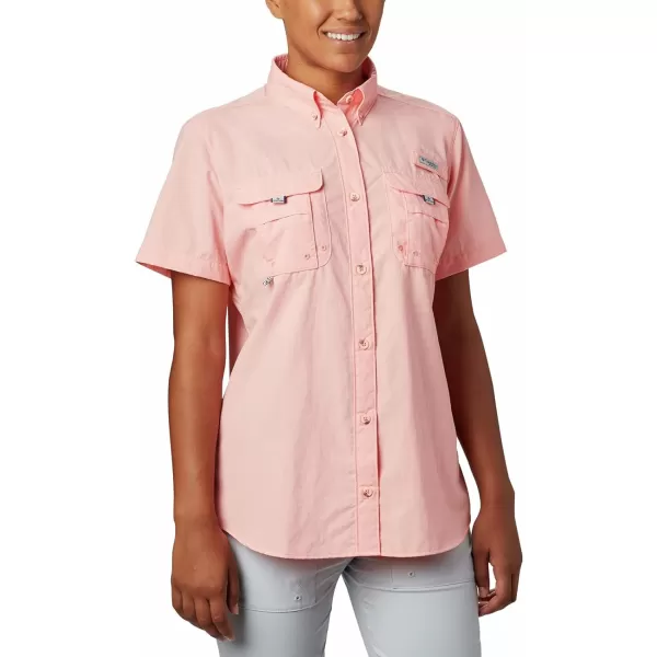 imageColumbia Womens PFG Bahama II UPF 30 Short Sleeve Fishing ShirtTiki Pink