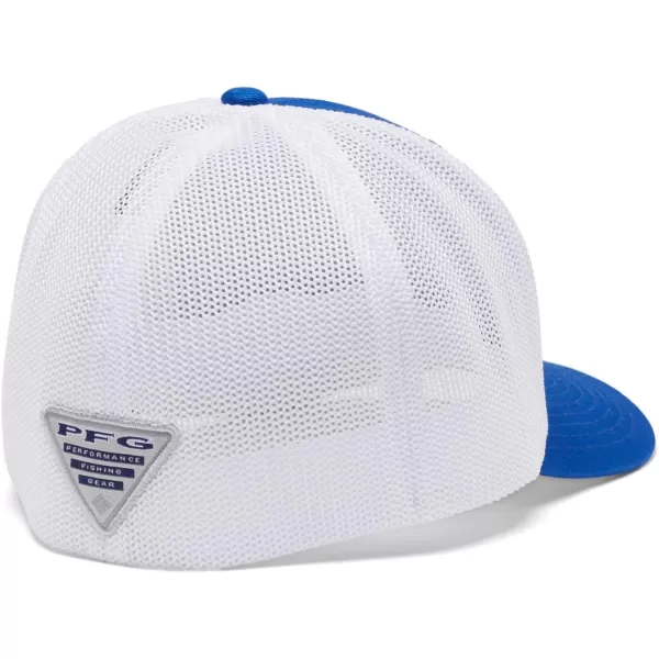 imageColumbia Womens PFG Logo Mesh Ball CapHigh CrownBlue Macaw White Marlin