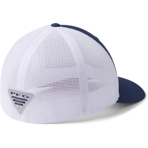 imageColumbia Womens PFG Logo Mesh Ball CapHigh CrownCarbon White Red Spark Bass