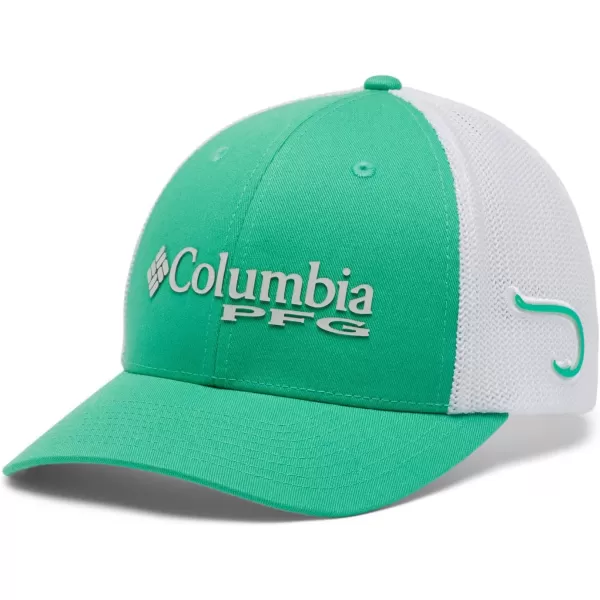 imageColumbia Womens PFG Logo Mesh Ball CapHigh CrownElectric Turquoise Cool Grey Hook
