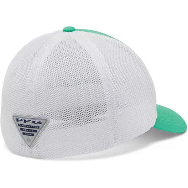 imageColumbia Womens PFG Logo Mesh Ball CapHigh CrownElectric Turquoise Cool Grey Hook