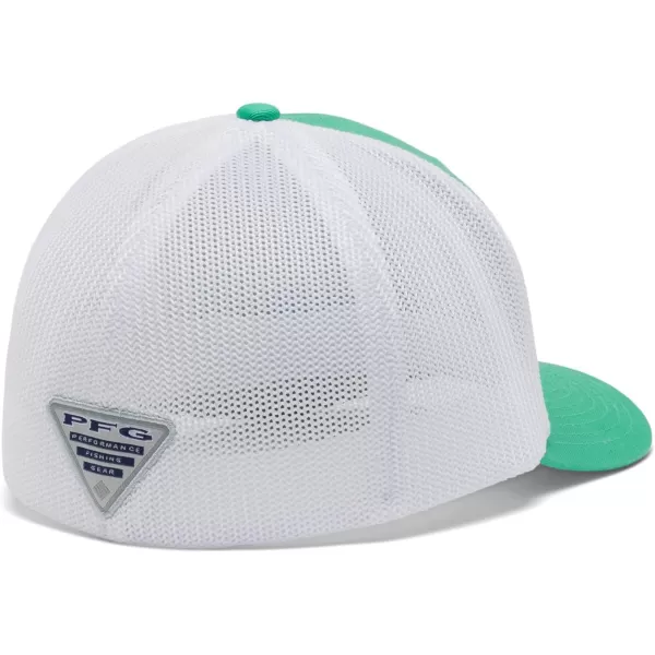 imageColumbia Womens PFG Logo Mesh Ball CapHigh CrownElectric Turquoise Cool Grey Hook