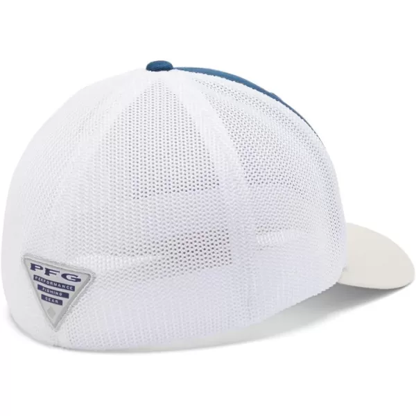 imageColumbia Womens PFG Logo Mesh Ball CapHigh CrownPetrol Blue Sun Glow Sail Fish