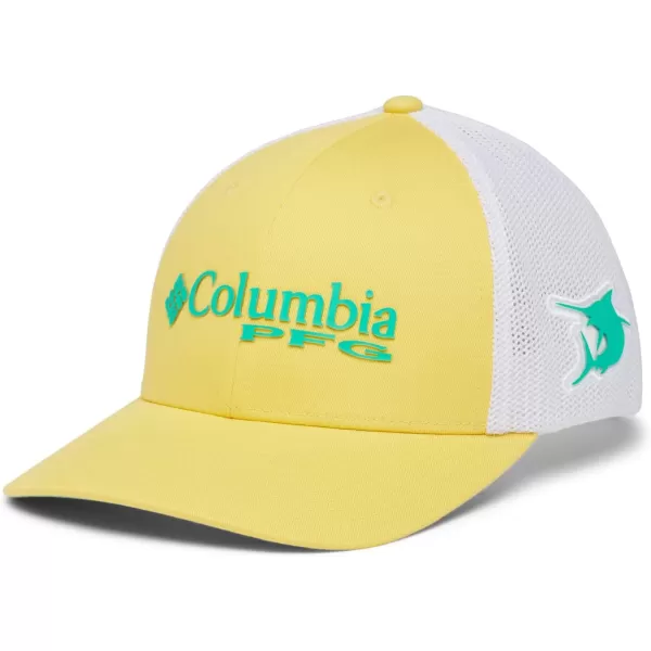 imageColumbia Womens PFG Logo Mesh Ball CapHigh CrownSun Glow Electric Turquoise Marlin
