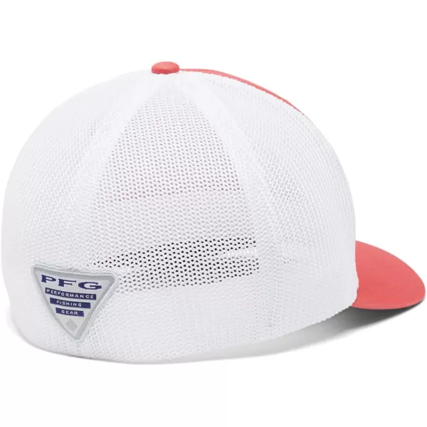 imageColumbia Womens PFG Logo Mesh Ball CapSunset Redcollegiate Navy
