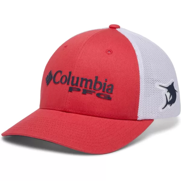 imageColumbia Womens PFG Logo Mesh Ball CapSunset Redcollegiate Navy