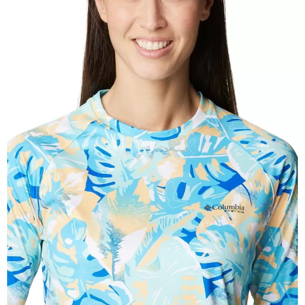 imageColumbia Womens PFG Super Tidal Tee Long Sleeve ShirtBlue Macaw Philo Palms