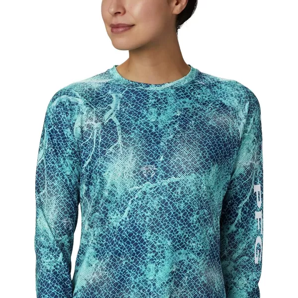 imageColumbia Womens PFG Super Tidal Tee Long Sleeve ShirtClear Water Mako Print