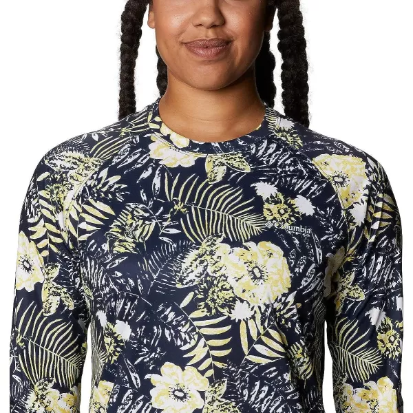 imageColumbia Womens PFG Super Tidal Tee Long Sleeve ShirtCollegiate Navy Batik Floral Print