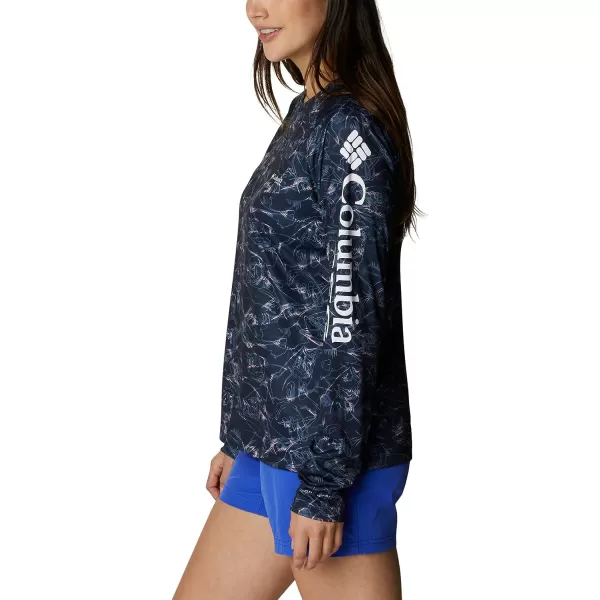 imageColumbia Womens PFG Super Tidal Tee Long Sleeve ShirtCollegiate Navy Contour Fish