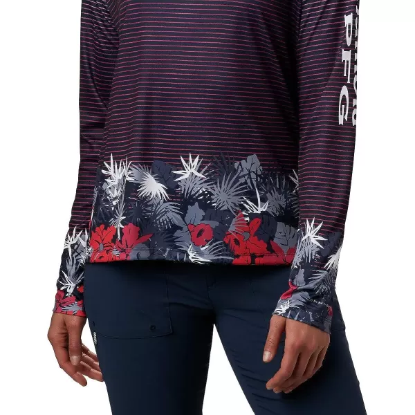 imageColumbia Womens PFG Super Tidal Tee Long Sleeve ShirtCollegiate Navy Wild Stripes Print