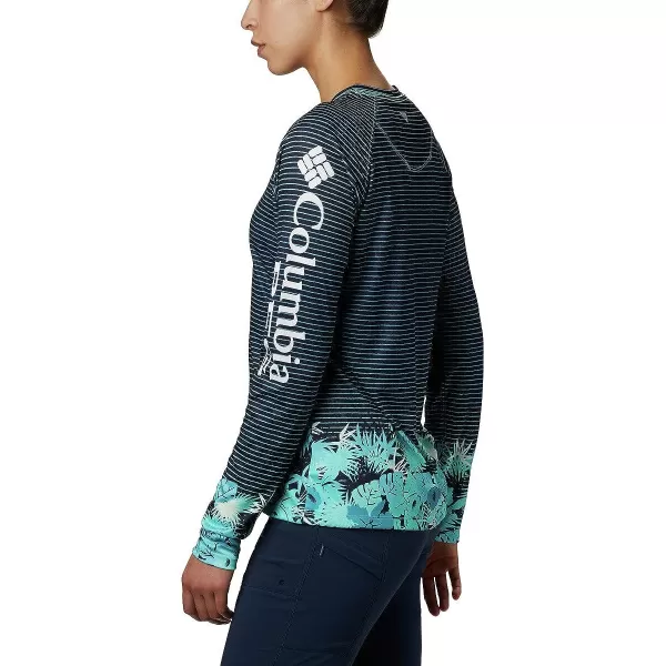 imageColumbia Womens PFG Super Tidal Tee Long Sleeve ShirtDolphin Wild Stripes Print