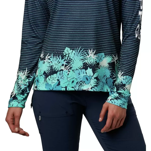 imageColumbia Womens PFG Super Tidal Tee Long Sleeve ShirtDolphin Wild Stripes Print