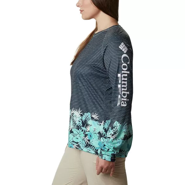 imageColumbia Womens PFG Super Tidal Tee Long Sleeve ShirtDolphin Wild Stripes Print