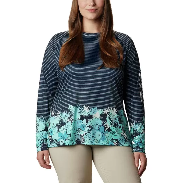 imageColumbia Womens PFG Super Tidal Tee Long Sleeve ShirtDolphin Wild Stripes Print
