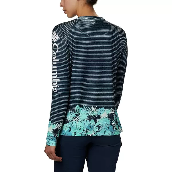imageColumbia Womens PFG Super Tidal Tee Long Sleeve ShirtDolphin Wild Stripes Print