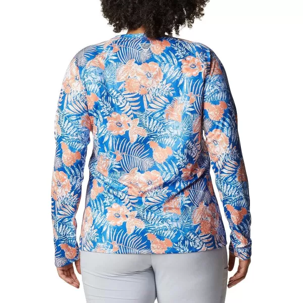 imageColumbia Womens PFG Super Tidal Tee Long Sleeve ShirtHarbor Blue Batik Floral Print