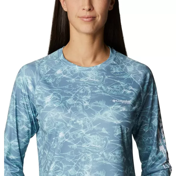 imageColumbia Womens PFG Super Tidal Tee Long Sleeve ShirtStorm Contour Fish