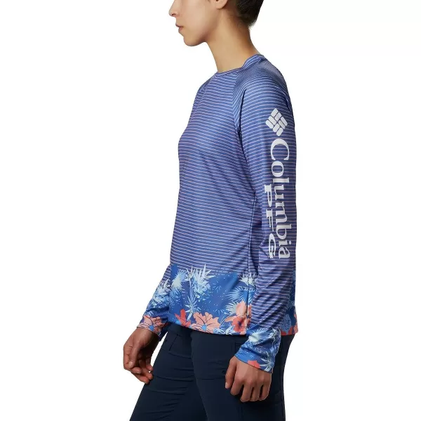 imageColumbia Womens PFG Super Tidal Tee Long Sleeve ShirtStormy Blue Wild Stripes Print
