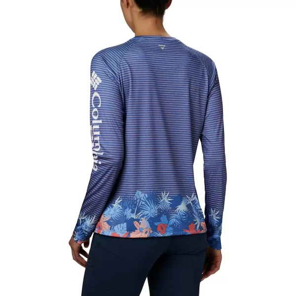 imageColumbia Womens PFG Super Tidal Tee Long Sleeve ShirtStormy Blue Wild Stripes Print