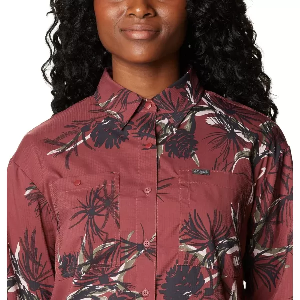 imageColumbia Womens Silver Ridge Utility Patterned Long Sleeve ShirtBeetroot Pinecones