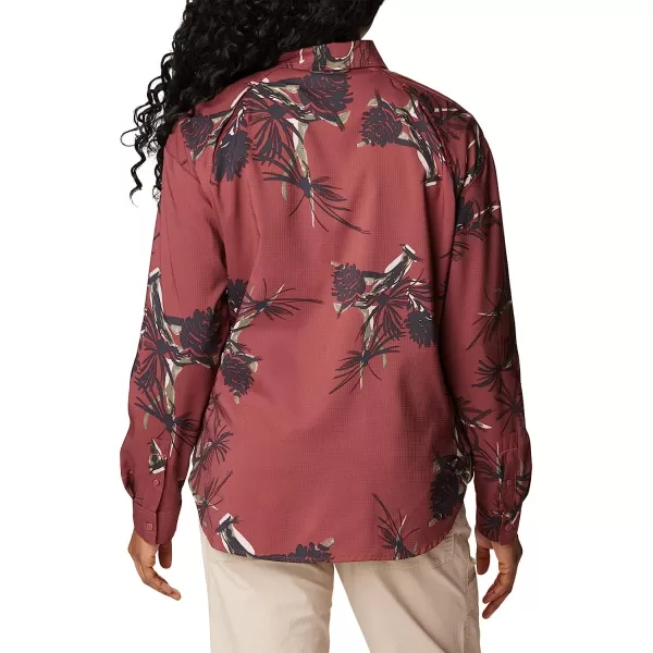 imageColumbia Womens Silver Ridge Utility Patterned Long Sleeve ShirtBeetroot Pinecones